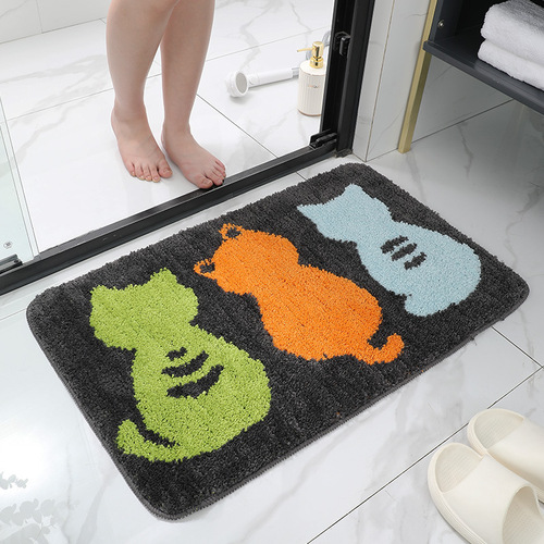 Manufacturer wholesale Nordic imitation cashmere carpet household bathroom door blanket bathroom non-slip mat absorbent foot pads cross-border