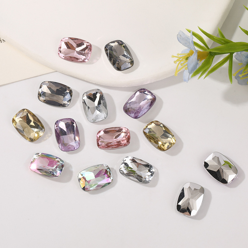 Simple pillow-shaped rhinestones, DIY jewelry accessories, nail art decorations, trendy nail art, geometric shapes, versatile jewelry accessories