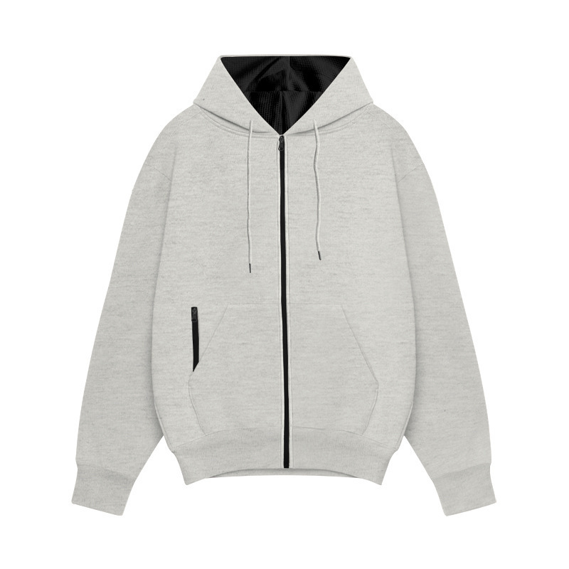 Cross-border E-commerce Autumn Winter Season Solid Color Hooded Fleece Warm Men's Long Sleeve Sweatshirt_voghion.com