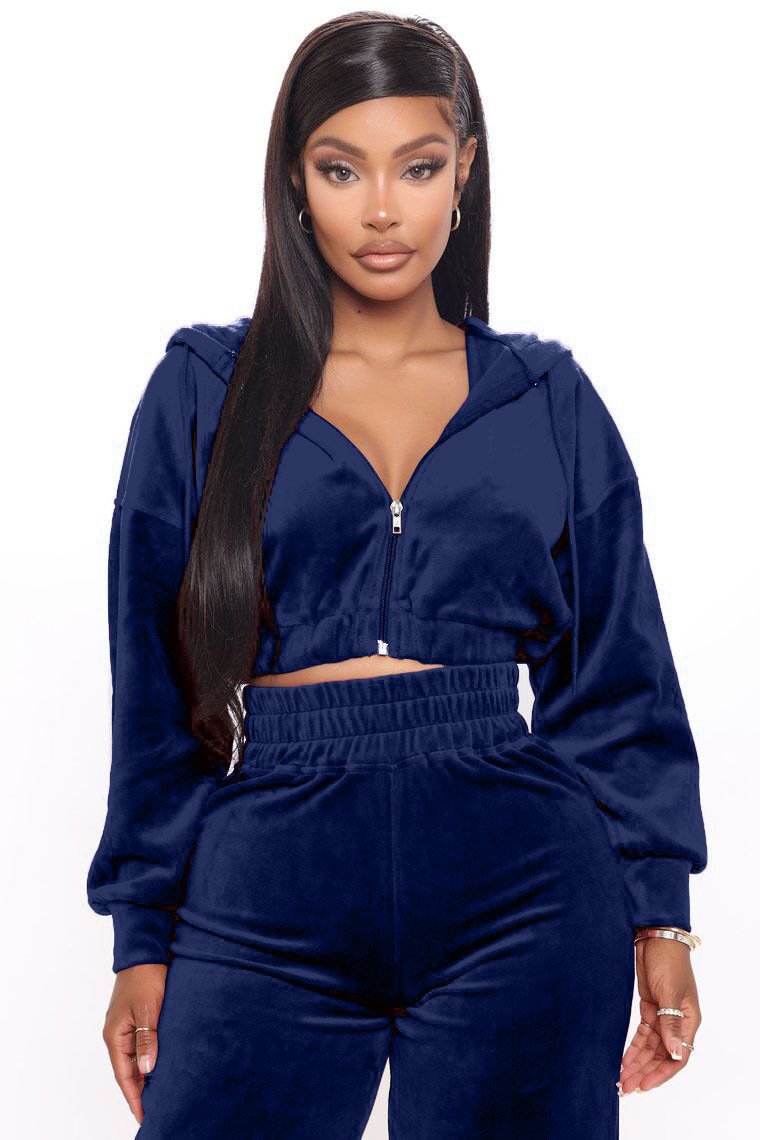 2025 Cross-Border European American Autumn/Winter Women's Clothing Hot Sale Korean Velvet Zipper Jacket And_ecoleips.com