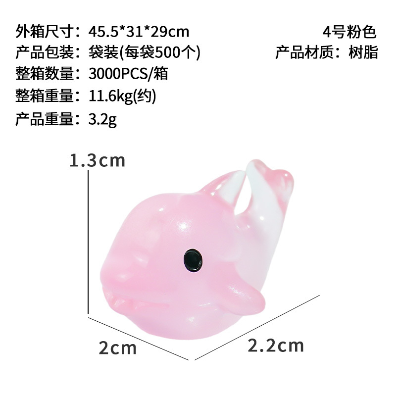 Luminoso y colorido delfín micro paisaje creativo lindo acuario pecera accesorios de decoración de bricolaje mini adornos