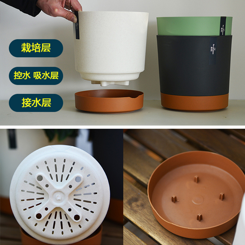 厚いプラスチックの樹脂の植木鉢の白い多肉の緑のロリの刺繍のボールの胡蝶の蘭の大きいサイズの鉢は北欧を載せて簡単に根っこを防ぎます。|undefined