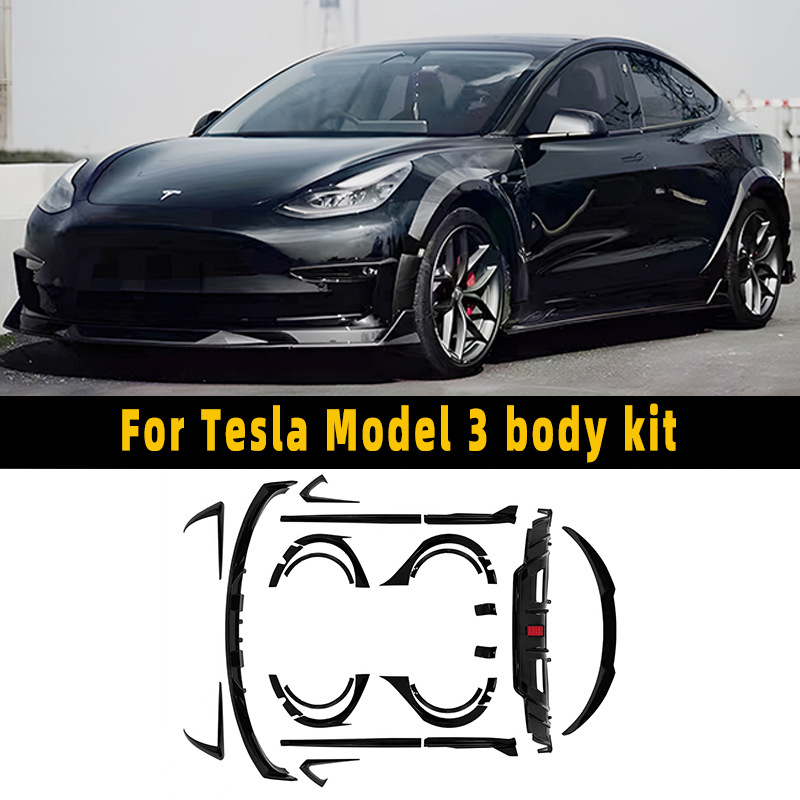 Suitable for 19-23 Model 3 Wide Body Wheel Eyebrow Modification Tubro Wide Body Wheel Eyebrow Widening Decorative Wheel Eyebrow