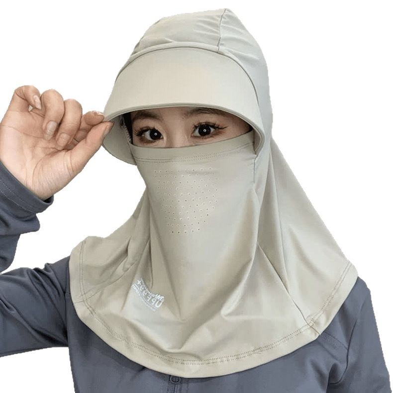顔面キニ日よけ日焼け止めマスク帽子一体首保護ベール紫外線防止マスク女夏氷糸|undefined