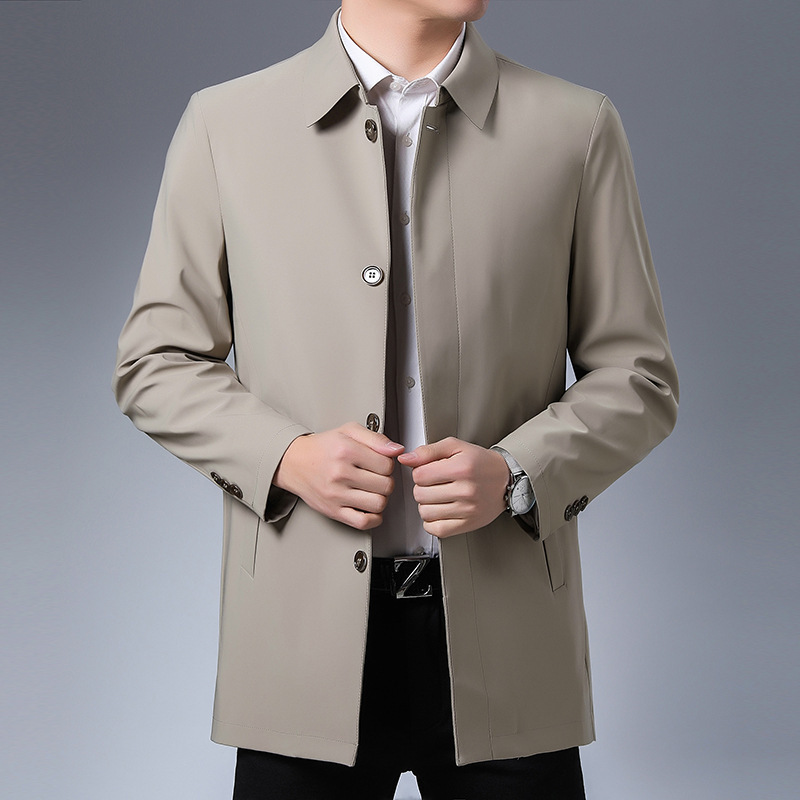 2022 Spring and Autumn Coat Men's Jacket Lapel Outer Wear Autumn Jacket Business Casual Middle-aged and Elderly Dad Clothes Men 2022 Spring and Autumn Coat Men's Jacket Lapel Outer Wear Autumn Jacket Business Casual Middle-aged and Elderly Dad Clothes Men