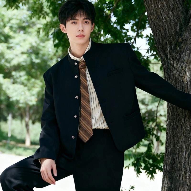 New Chinese-Style Stand-Collar Jacket, Traditional Chinese Style Tang Suit, Engagement and Wedding Men's Casual Handsome Style Suit Jacket, Zhongshan Suit