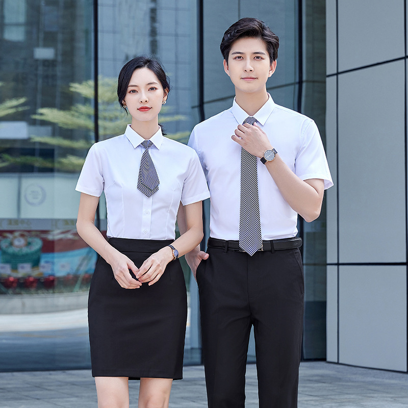 Short-sleeved Shirt Men's and Women's Workwear Summer Business Dress Half-sleeved Shirt Business Dress Non-ironing Short-sleeved Shirt Work Clothes Short-sleeved Shirt Men's and Women's Workwear Summer Business Dress Half-sleeved Shirt Business Dress Non-ironing Short-sleeved Shirt Work Clothes