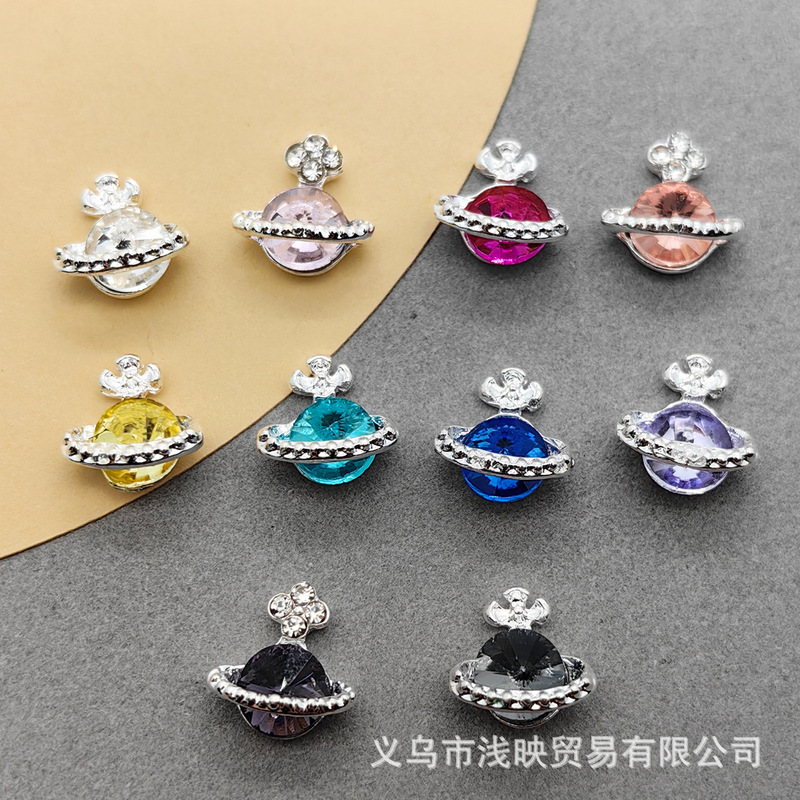 Queen Mother's Planet Nail Jewelry Diamond Light Luxury Satellite Jewelry Nail Phone Case DIY Decoration Accessories Wholesale