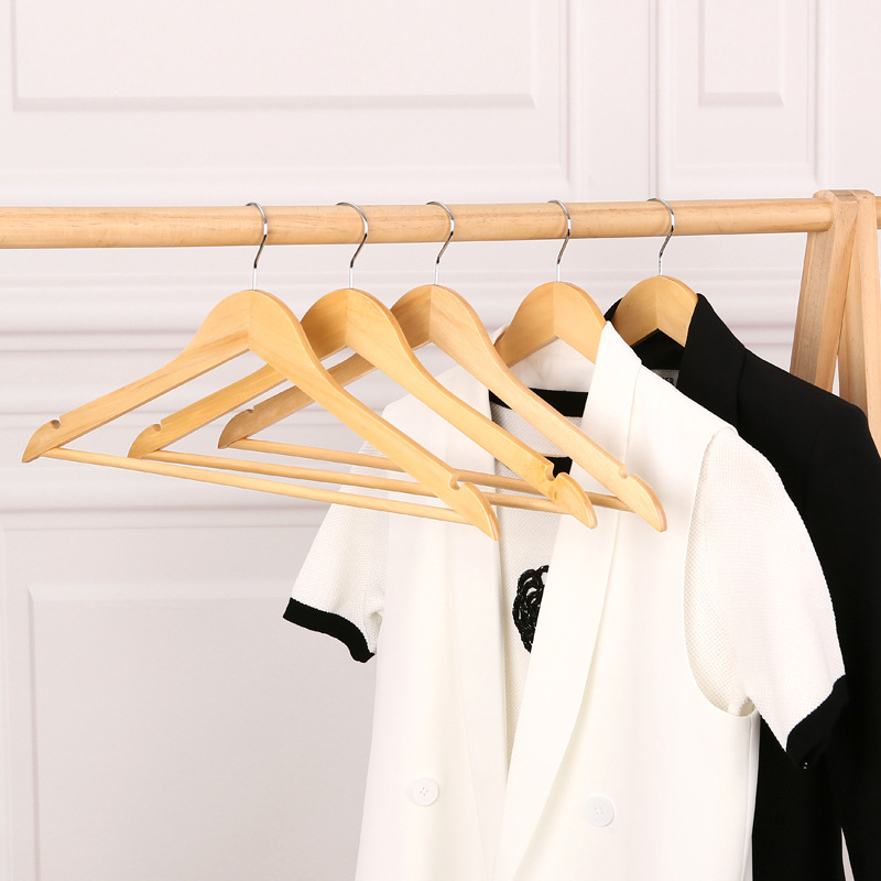 Perchas de madera sólida perchas de ropa domésticas antideslizantes sin marcas perchas de ropa perchas de madera perchas de ropa tienda de ropa fabricantes de ropa