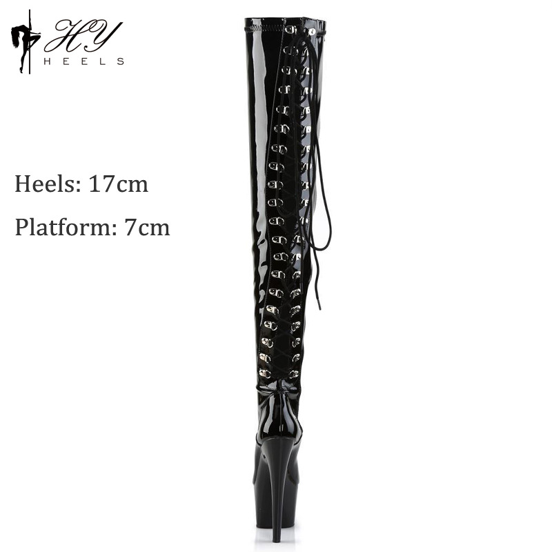 Giày cao gót mũi nhọn gót 17 cm biểu diễn catwalk — Màu đen, Ghi chú DIY Màu sắc tùy chỉnh, Màu hồng, Màu trắng