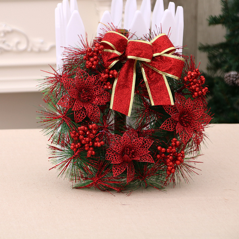 国境を越えた新しいクリスマス装飾花輪クリスマスガーランドホテルショッピングモール装飾ドア吊り松葉装飾品|undefined