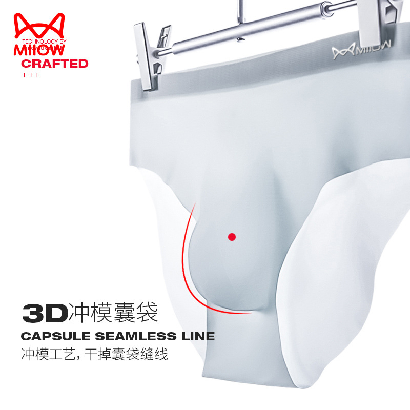 Ropa interior masculina de Catman Calzoncillos sin costuras de seda de hielo pantalones cortos transpirables de secado rápido transparentes calzoncillos de hombre sexy ultrafino