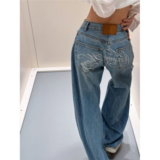 Nanyou high goods ~ 25SS hot brick printing new American high street hip hop fold tide brand machete loose wide leg pants