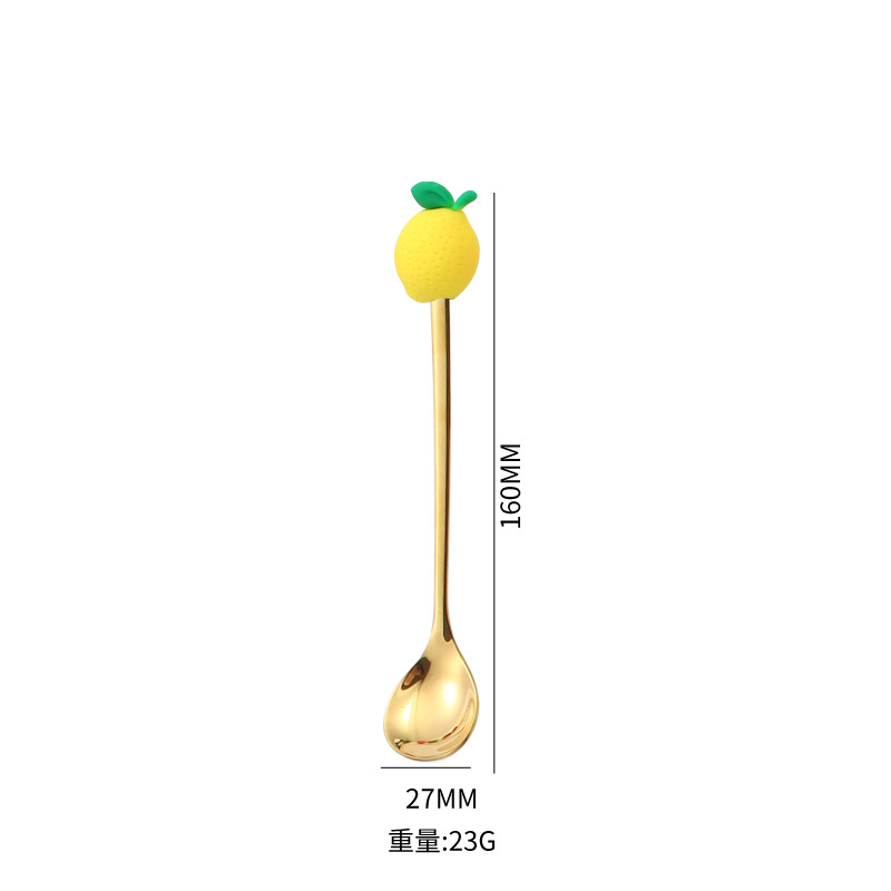 Productos transfronterizos 304 cucharas de acero inoxidable, cucharas de café, patrón de fruta, pastel, postre, cucharas y tenedores, set de regalo