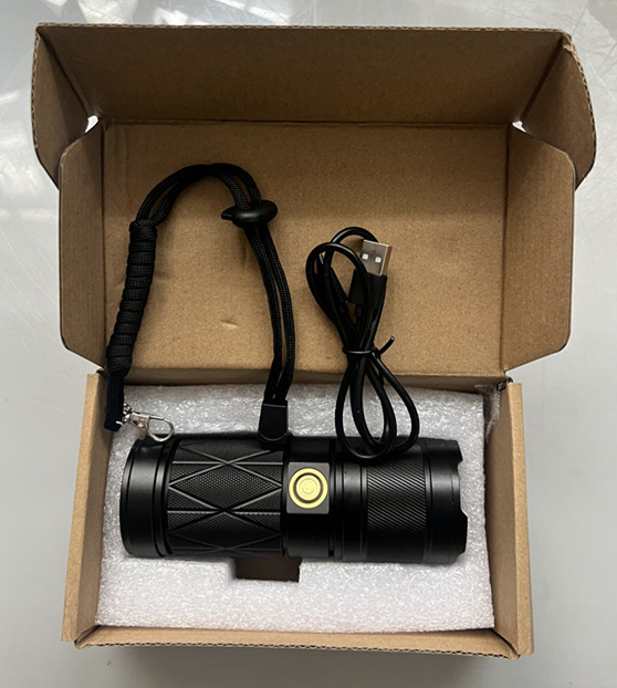 Linterna de luz fuerte de carga súper brillante al aire libre de largo alcance portátil multifuncional láser blanco linterna LED lámpara de iluminación de trabajo