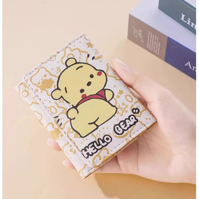 Short Cartoon Small Purse Female Winnie the Poole New Anti-theft Brush Girl's High-value Cute Coin Purse Card Holder Wallet