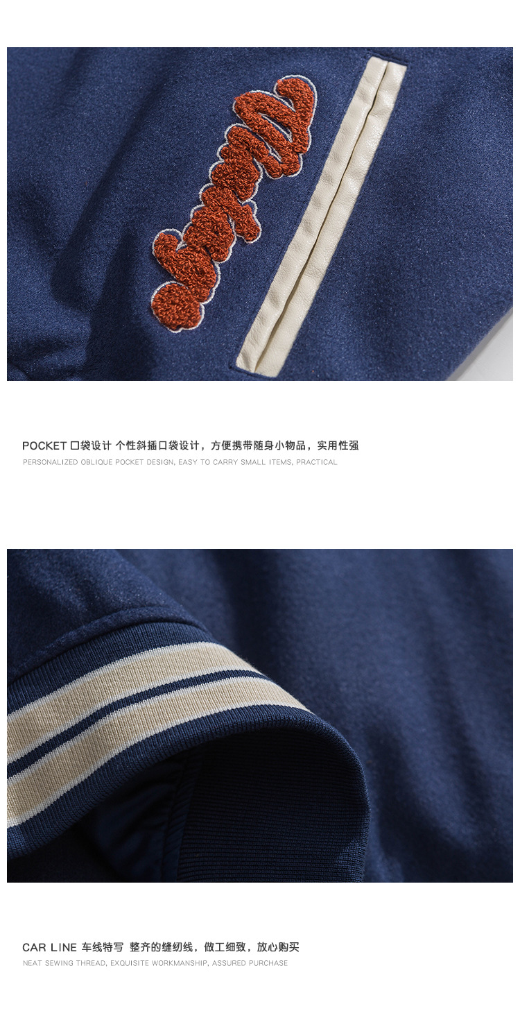 American trendy baseball suit spring and autumn, bf style embroidered jacket for men in street loose_voghion.com