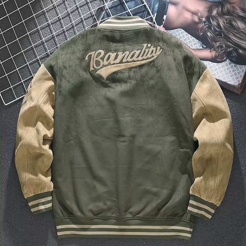 ede Baseball Uniform Herren Herbst Winter Retro Jacke Lose Top Stickerei Bomber Tide_voghion.com