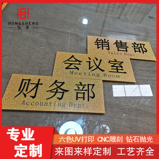 Hongsheng Acrylic Office Door Plate Batch Production Factory UV Print Sign Door Plate