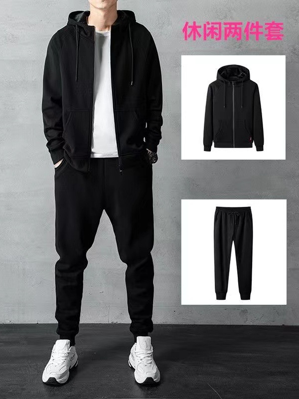 Spring and Autumn Casual Sports suit Men's Loose plus size Cardigan Sweater Daily Simple Zipper suit Two-Piece Pants Spring and Autumn Casual Sports suit Men's Loose plus size Cardigan Sweater Daily Simple Zipper suit Two-Piece Pants