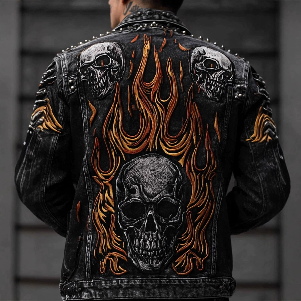 亚马逊新款潮流3D数码图案印花欧美时尚高街牛仔外套男女同款