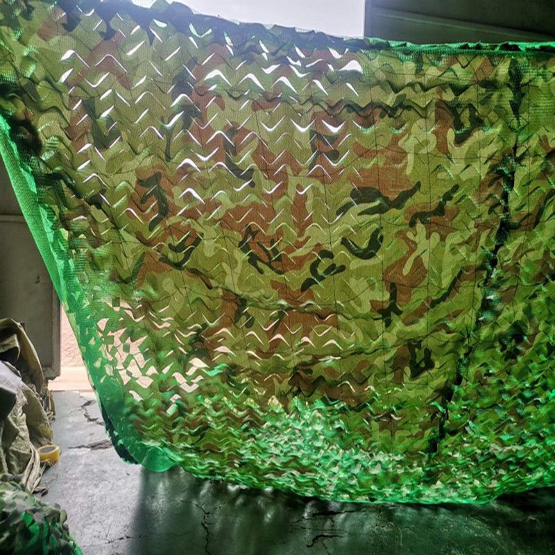 新三层加厚迷彩网防航拍打孔遮阳网加密军绿色防卫星隔热绿化