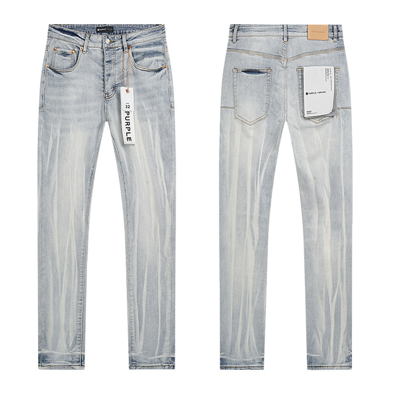 PURPLE BRAND JEANS美潮高街男士休闲破洞设计款修身显瘦牛仔长裤|undefined