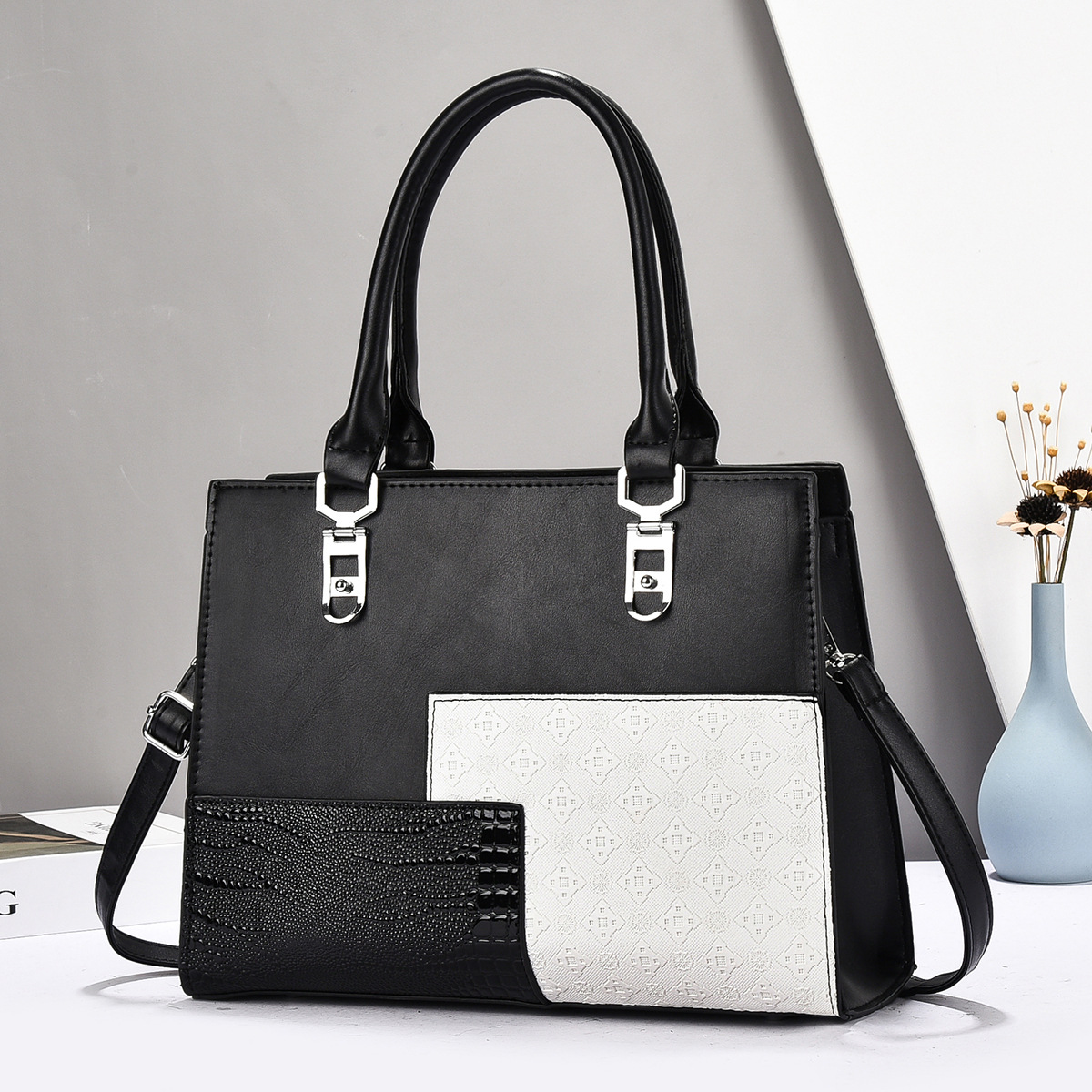 Bolsos de mujer, bolsos de moda de comercio exterior, bolsos de mensajero de estilo europeo y americano de gran capacidad, bolsos de hombro de textura de alta calidad