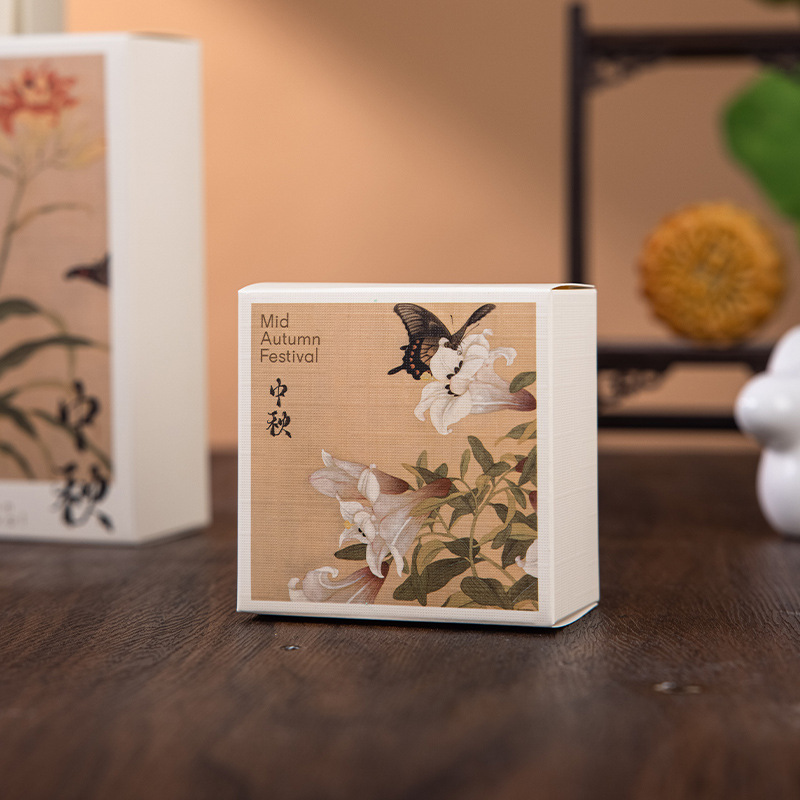 月饼礼品盒花韵绿2025新款空盒便携中式国潮圆形高级皮革手提皮带|undefined