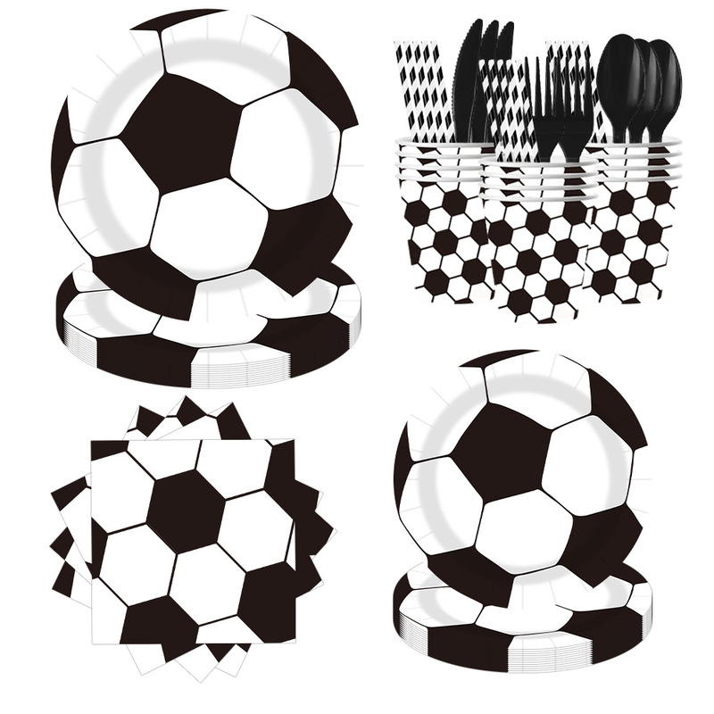 Beixi World Cup White Football Party Tableware Set Disposable Paper Cups Paper Plates Tissues Desktop Arrangement Decoration Beixi World Cup White Football Party Tableware Set Disposable Paper Cups Paper Plates Tissues Desktop Arrangement Decoration