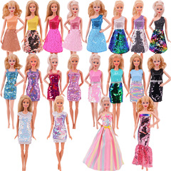 2022 New Barbie Doll Dress with Sequins Fish Tail Skirt Long Formal Dress Sweet and Elegant Casual Costume