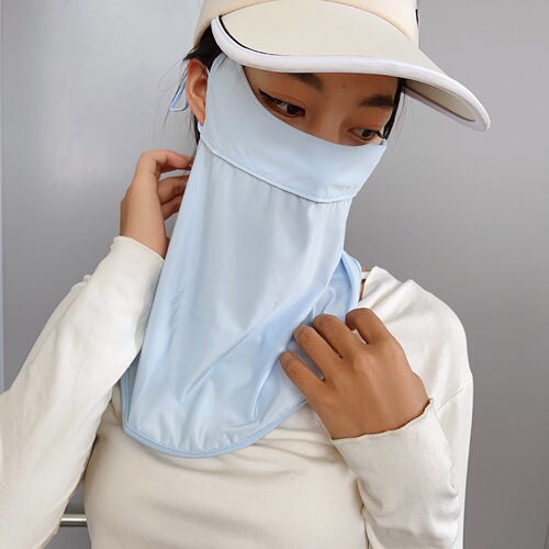 Eye Protection Corner Sunscreen Women's Face Mask Neck Cover Ear Hook Sunshade UV Protection Dustproof Breathable Ear Hook Ice-Cool
