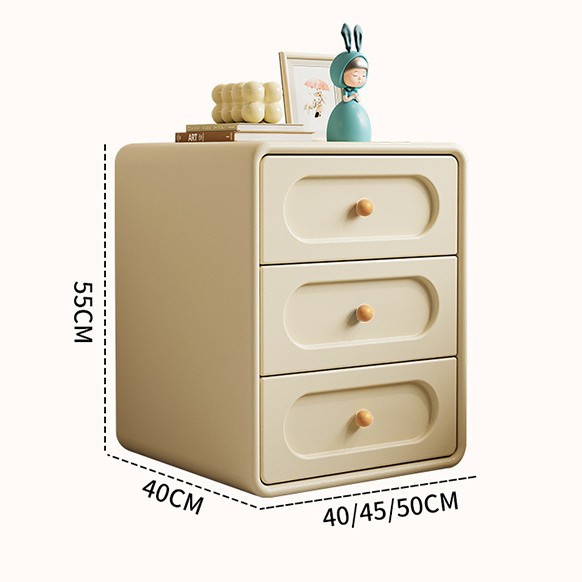 Cabina de cabecera de cama de aire de crema dormitorio pequeño lujo ligero de alta sensación cajón de madera maciza al lado de la cama pequeño gabinete de almacenamiento