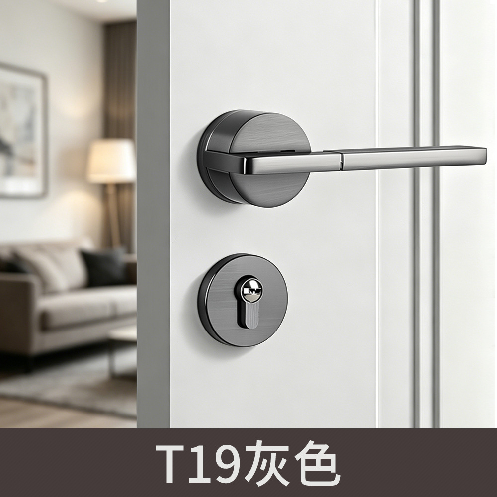 Aleación de aluminio cerradura de la puerta Hogar Universal manija de la puerta manija cerradura puerta de madera dormitorio habitación interior cerradura de la puerta