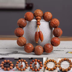 印尼冰種血龍木佛珠手串 男女血龍珠手鍊 順紋高油密滿血絲易玉化