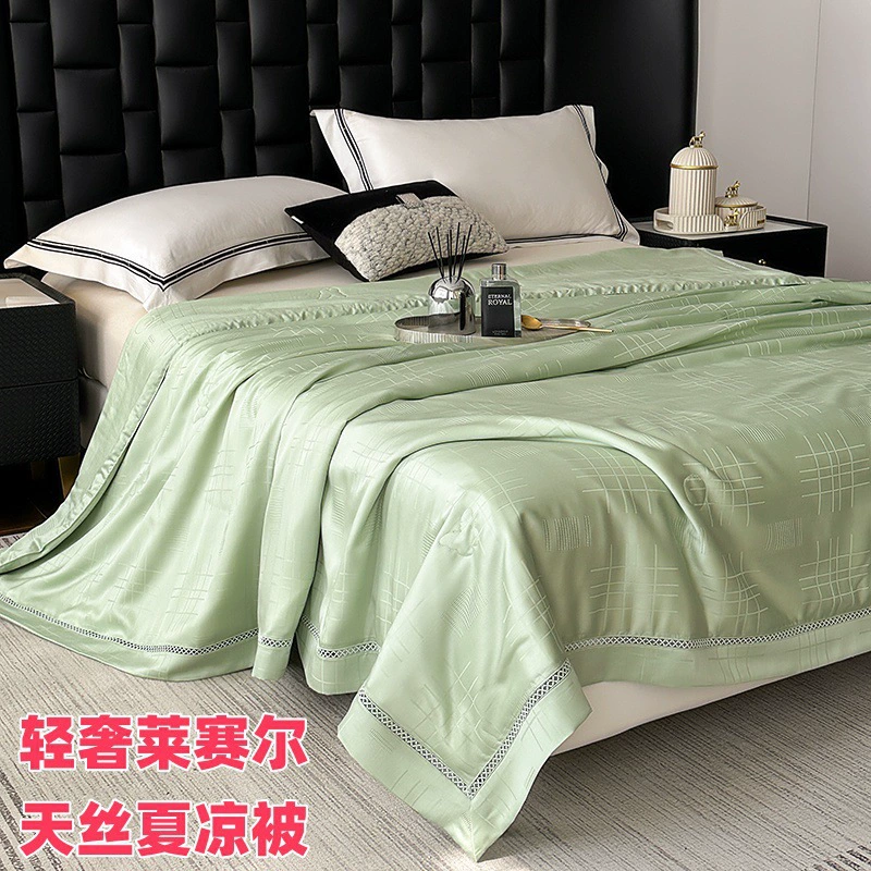 Новое легкое роскошное летнее одеяло из лиоцелла и жаккарда Tencel, прохладное шелковое летнее одеяло, летнее одеяло, которое можно стирать в машине, с кондиционером