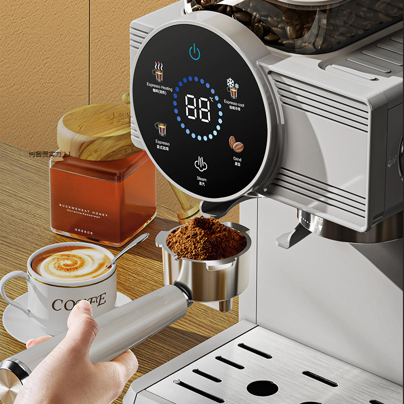 家庭用小型コーヒーメーカー、コーヒー豆、エスプレッソ、水出し、挽き込み一体型、業務用ミルクフォームメーカー|undefined