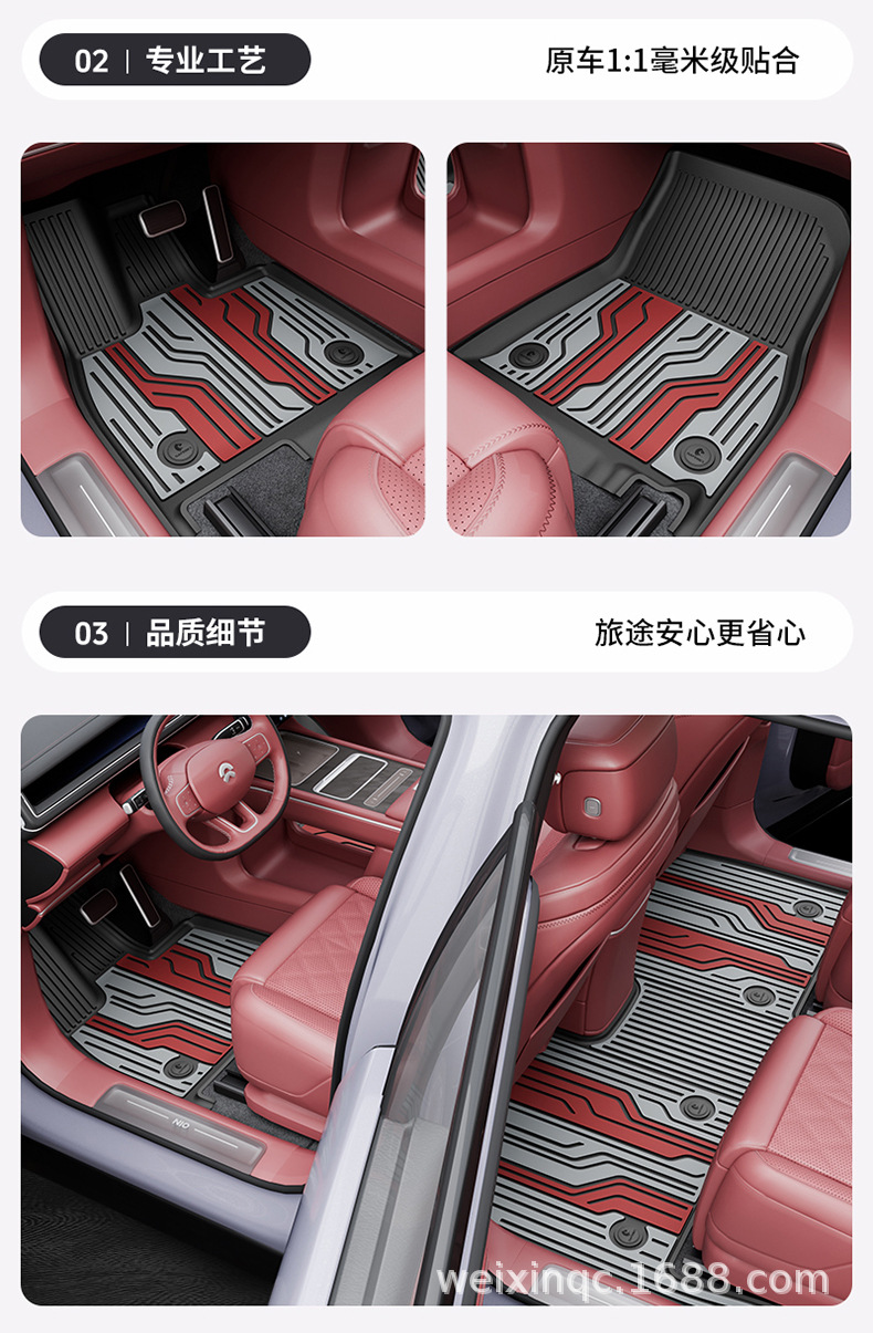 Suitable for Nio Es8 Es6 Ec6 Et5 Et9 Es9 Special Vehicles, Colorful Tpe Car Floor Mats