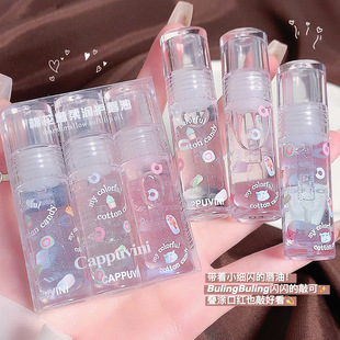 Capo Winnie Cotton Candy Soft Lip Oil Moisturizing Moisturizing Water Light Mirror Transparent Anti-Dry Doodle Lip Glaze