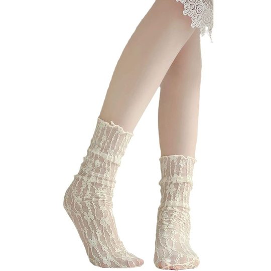 Socks women Lolita lace stockings lace Mary Jane tube socks white mesh hollow pile socks wholesale
