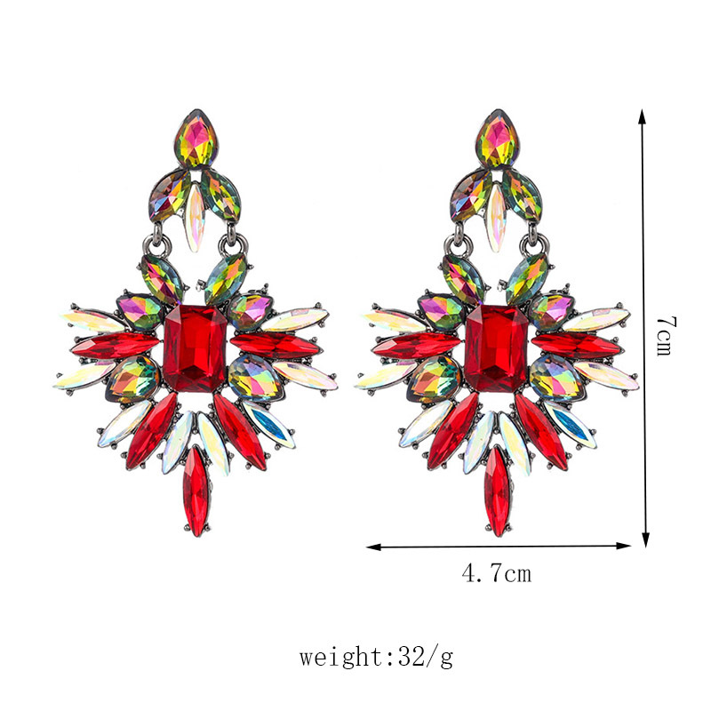 1 Pair Exaggerated Irregular Rhinestone Womenu0027S Drop Earrings