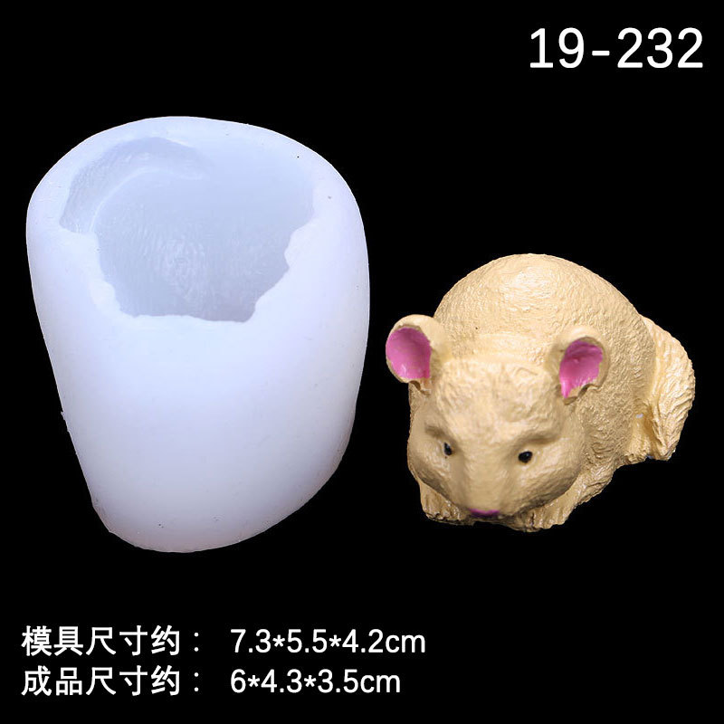 Pequeño ratón jalea pudín de silicona molde tridimensional leche jalea chocolate rata año mousse pastel molde en stock