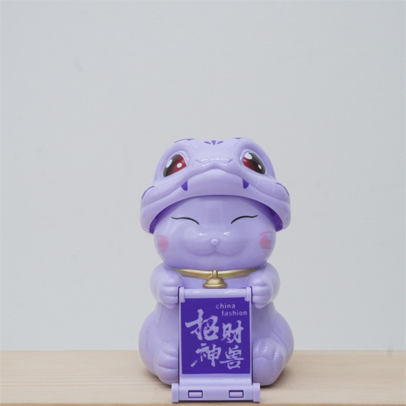 太阳能灵蛇招财猫桌面摆件办公室装饰品跨境电商创意礼品车载摆件详情11