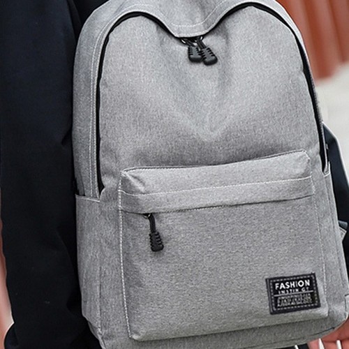 Leisure Dual-Compartment Backpack Waterproof Travel Bag Laptop Bag Wholesale Student Bag Black Simple Foreign Trade