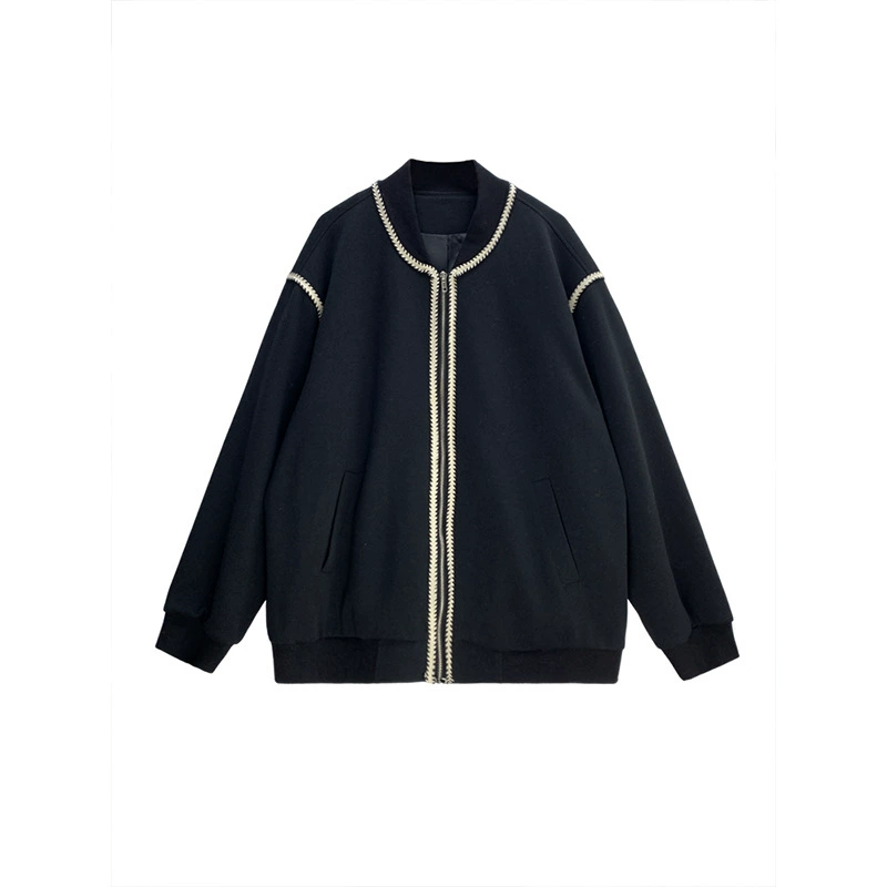 Бейсболная форма, spring jacket, ретро длинный рукав, плюс размер, оверсайз