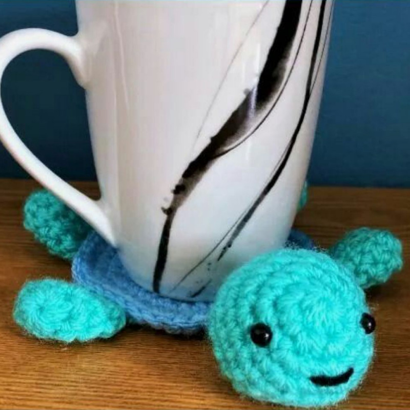 Posavasos de Ganchillo Hechos a Mano de Estilo Nuevo Transfronterizo, Lindos Posavasos de Tortuga, Producto Terminado, Aislante de Calor para Escritorio, Mantel Individual para Tazas
