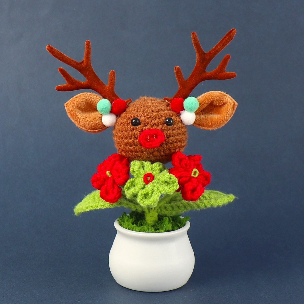 Macetas de alces navideños terminadas
