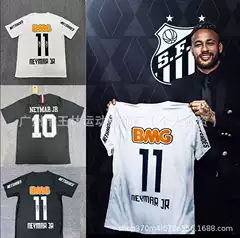 Wholesale Retro Jersey Brazilian League Santos No. 11 Neymar Barcelona No. 10 Ronaldo Football Jersey Short Sleeve