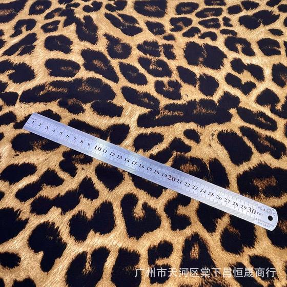 100D four-sided bullet printing European and American style leopard print chiffon printed fabric cross-border women's clothing dress skirt fabric