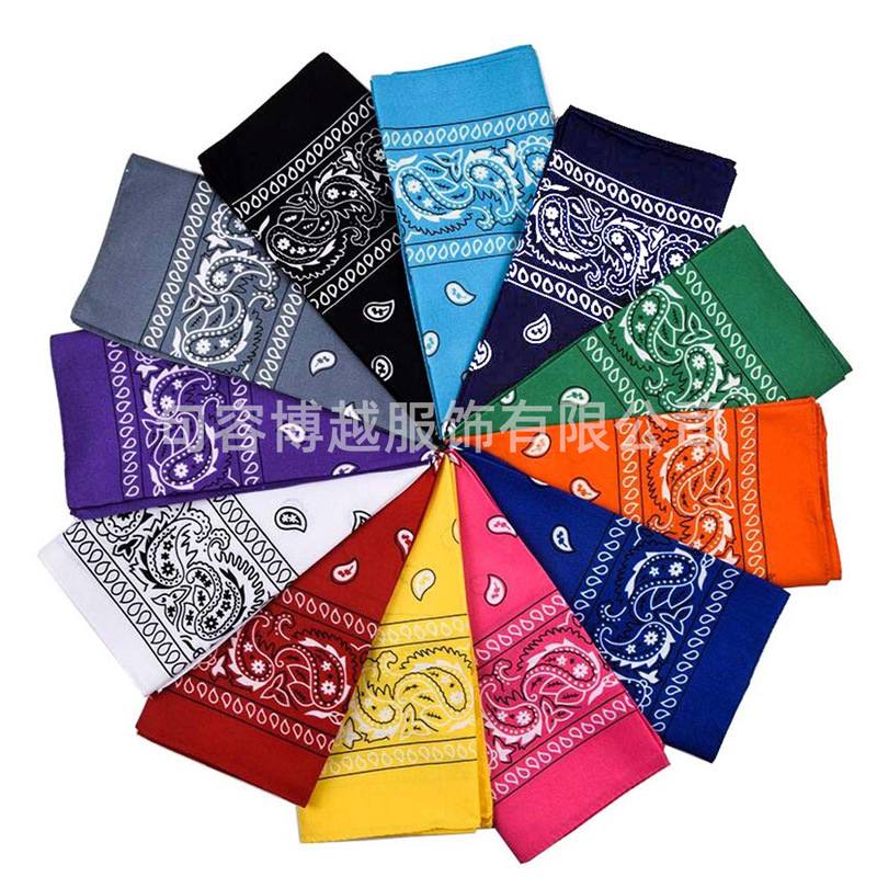 Polyester 55*55 Paisley Square Scarf Outdoor Sports Magic Scarf in stock Hip Hop Street Dance Paisley Scarf
